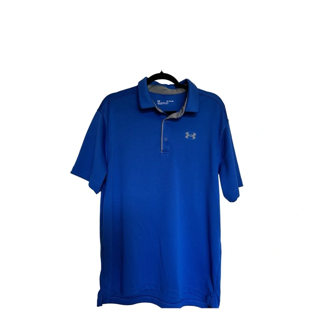 Under Armour‎ Royal Blue Polo Sz XL Men’s Tech - Picture 5 of 5